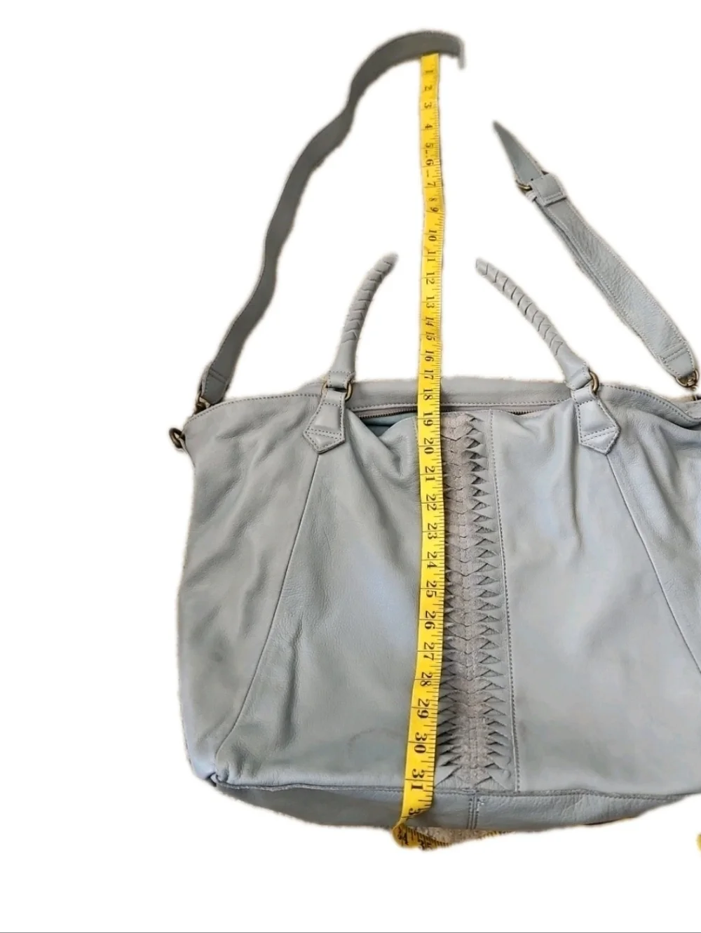Liebeskind Berlin Light Blue Amalie Laser 2 Satchel Large Boho Designer Bag